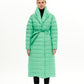 Long Woman Winter Garment / Mint Green // White