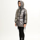Hooded Woman Middle Jacket / Silver