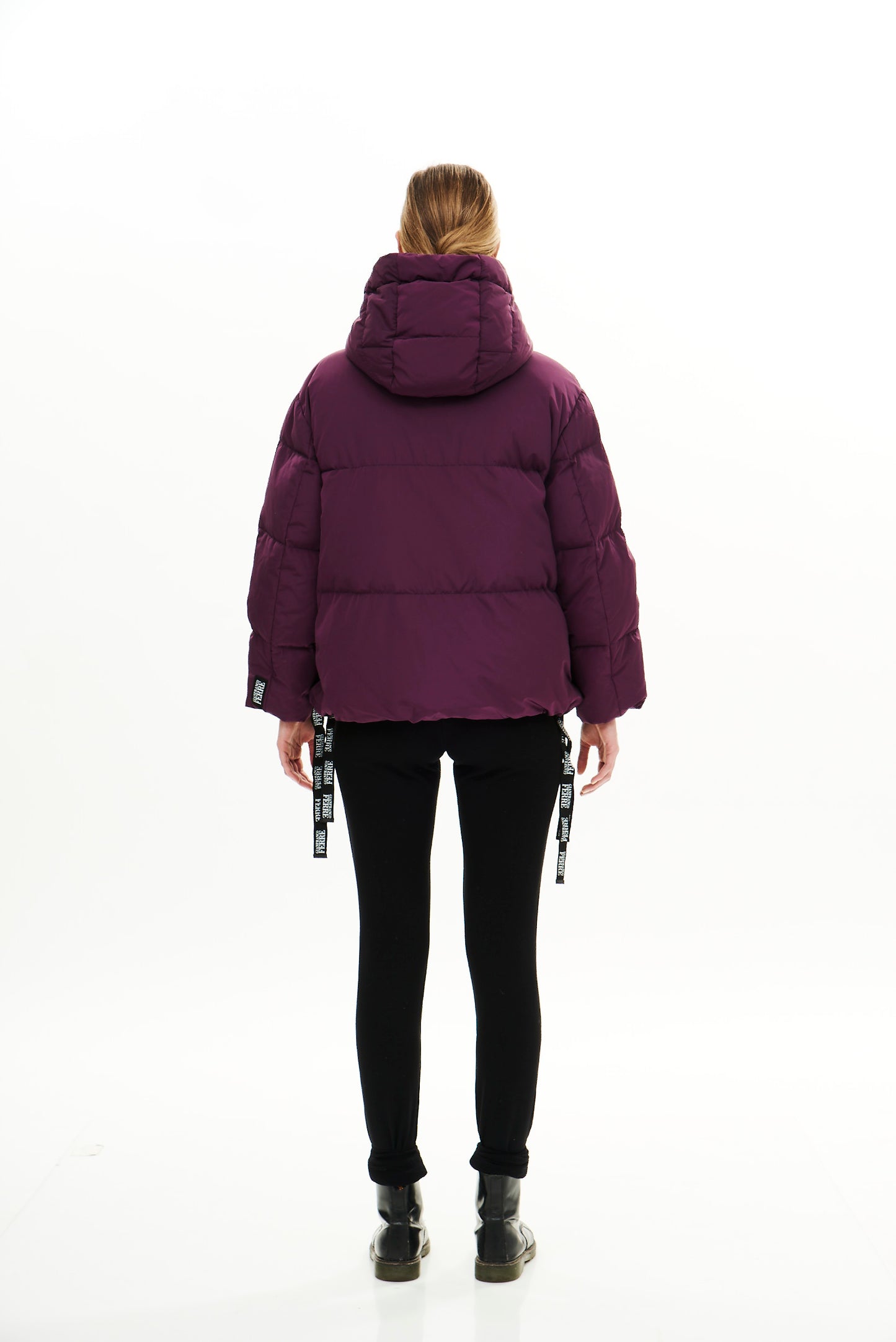 Hooded Woman Middle Jacket / Plum