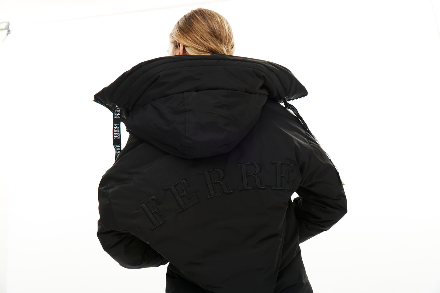 Hooded Woman Long Winter Jacket / Plum