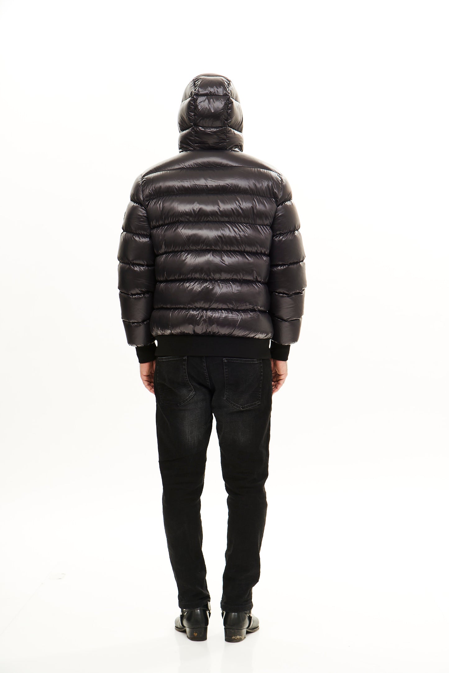 Man Hooded Short Jacket / Black