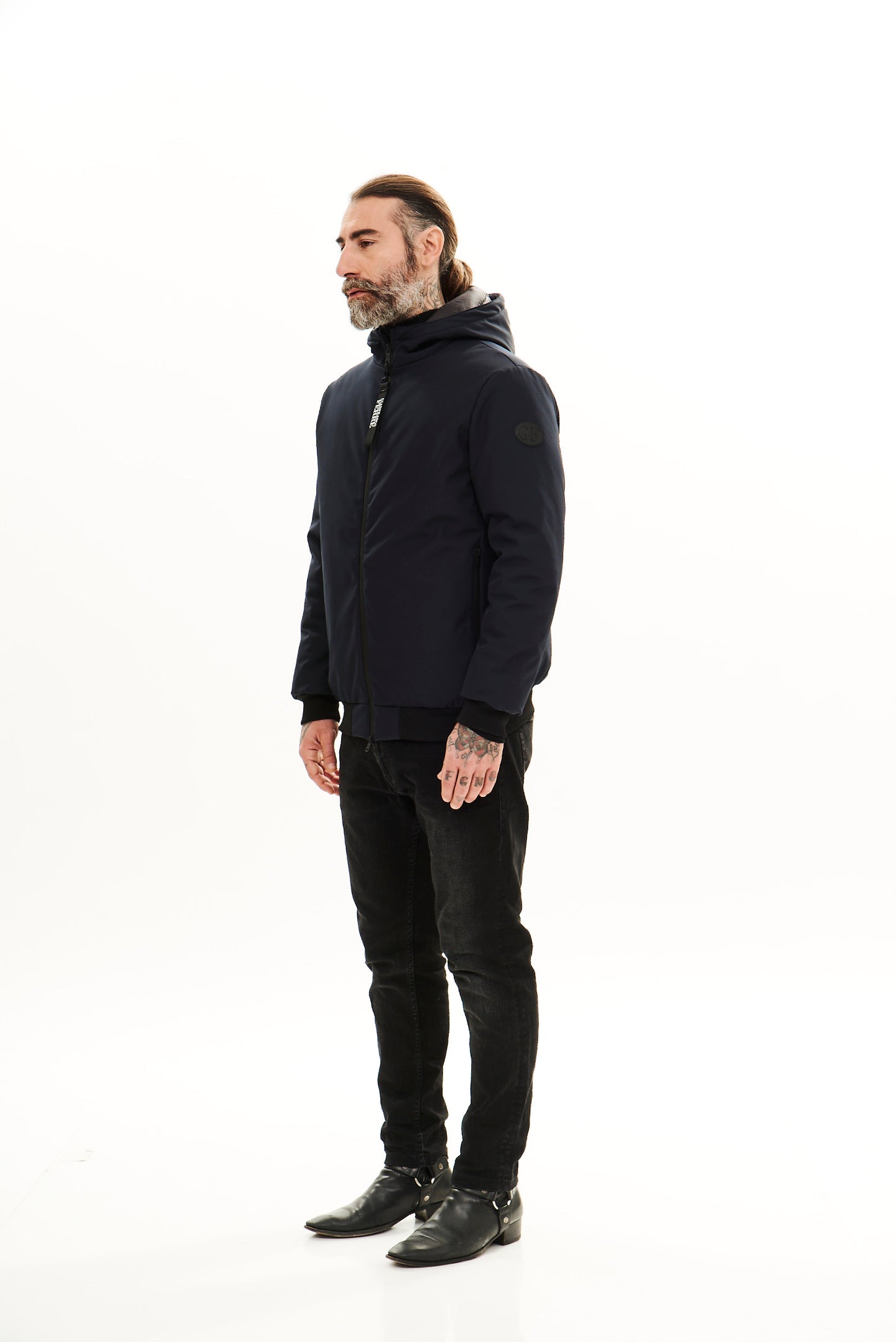 Man Hooded Short Jacket / Light Beige