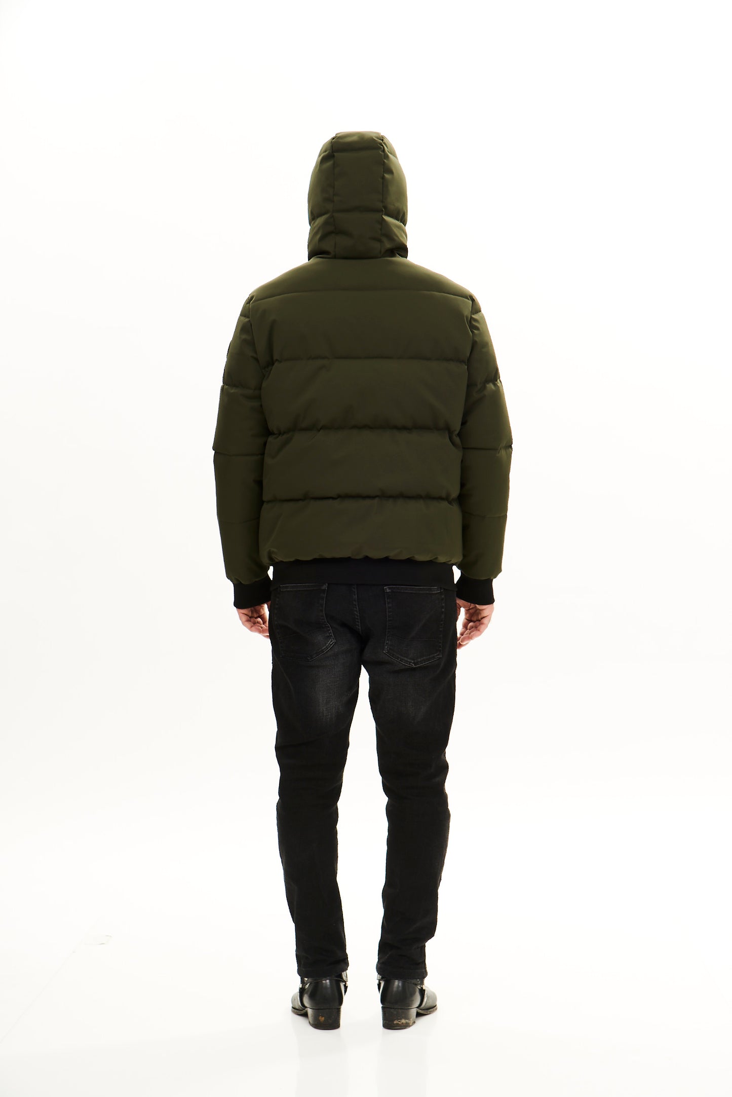 Man Hooded Short Jacket / Green